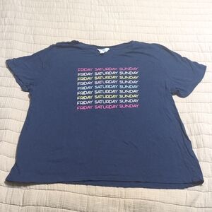 Women's 16-18 Heathered Navy Blue Graphic T-Shirt, Like New!